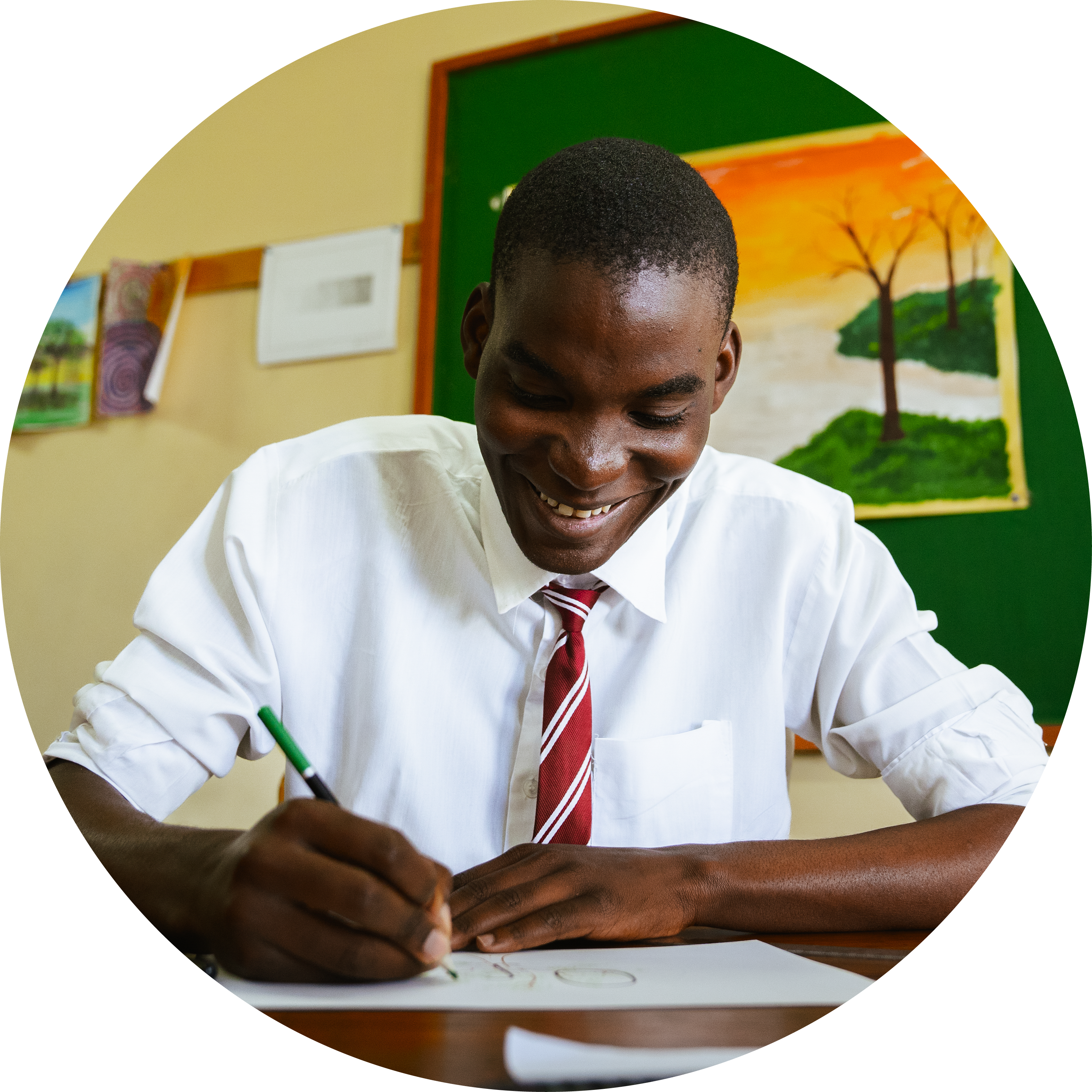 young man studying books