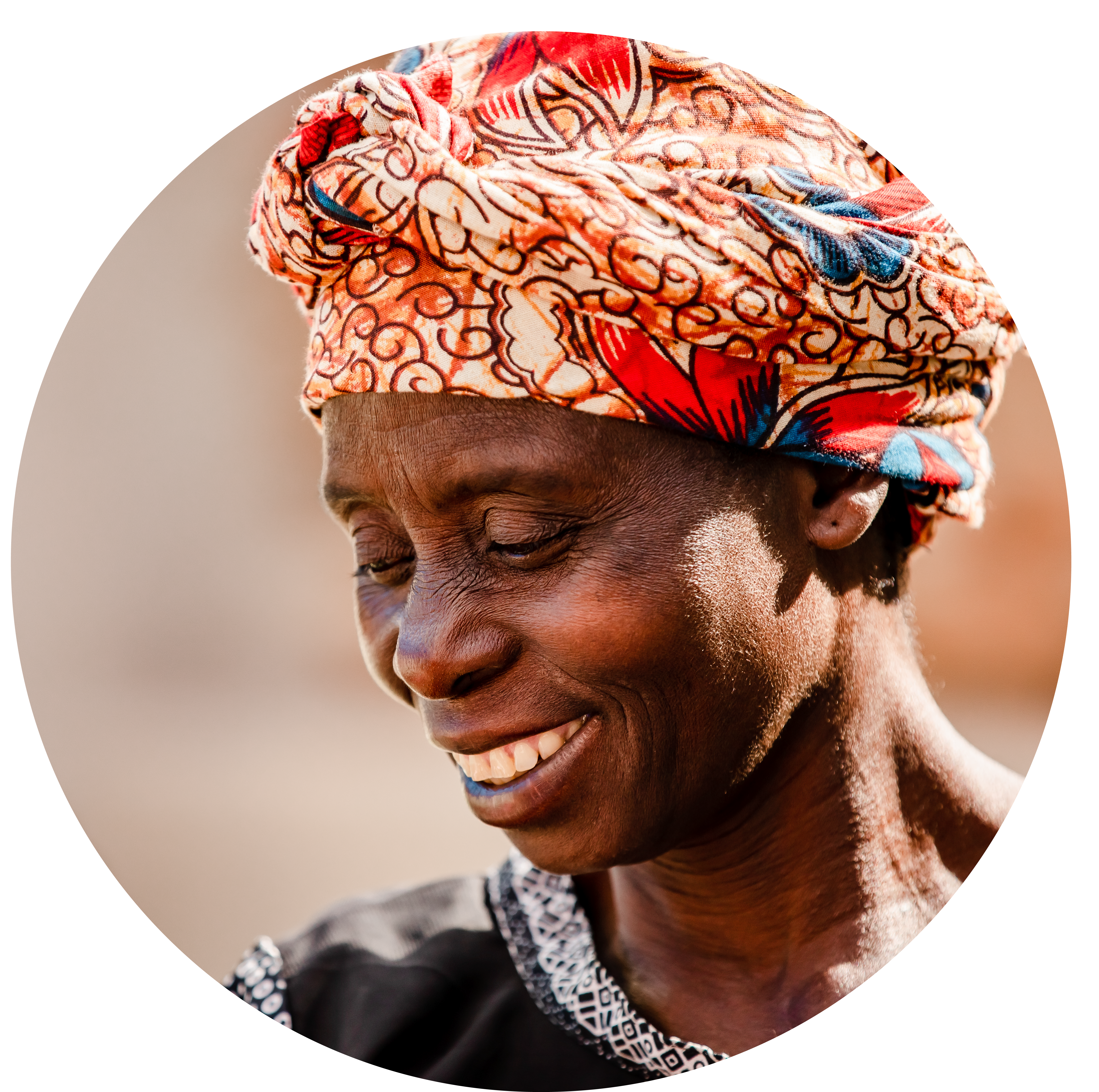 Smiling Woman with a headwrap